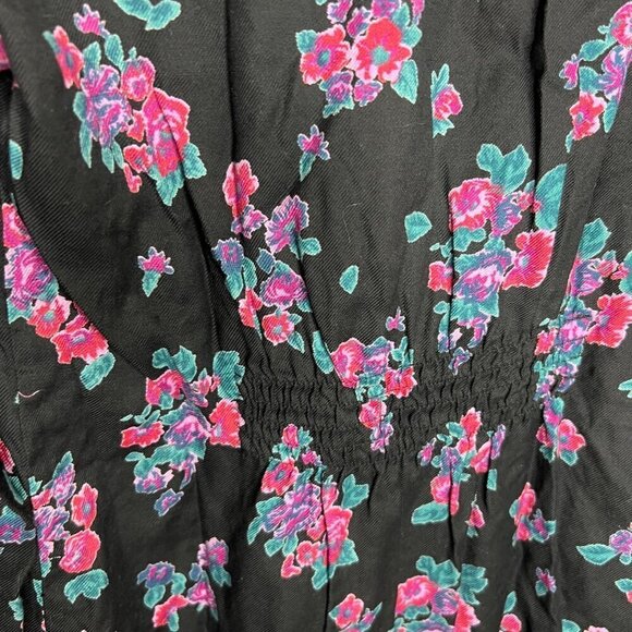 Billabong Women's Floral Button-Up Shirt Size S 100% Cotton Black & Pink - Picture 8 of 10